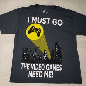 Dark Grey Short-Sleeved T-shirt (Sz XL, 14/16)